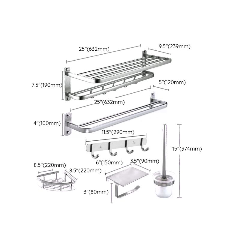 BowLift | Modern Bathroom Set Tissue Holder Bath Shelf Stainless Steel Bathroom Accessory Set