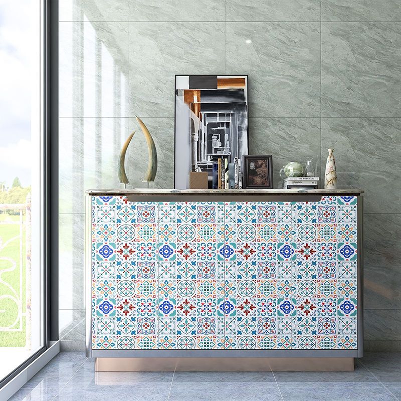 BowLift | Square Print Plastic Peel & Stick Tile Field Tile for Backsplash Wall