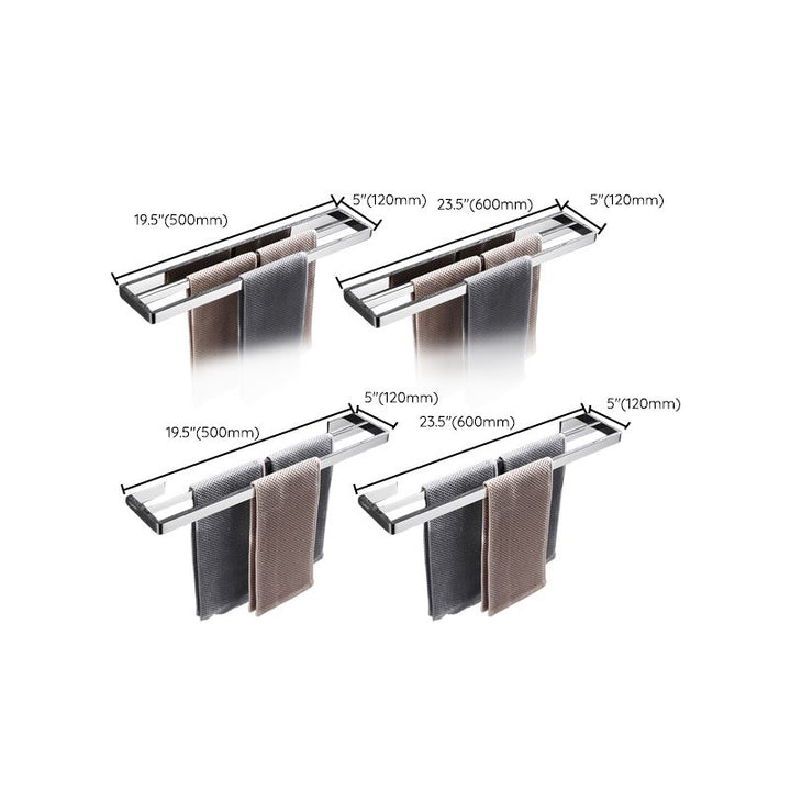 BowLift | 5-piece modern bathroom accessories as single item or in set Polished chrome bathroom set