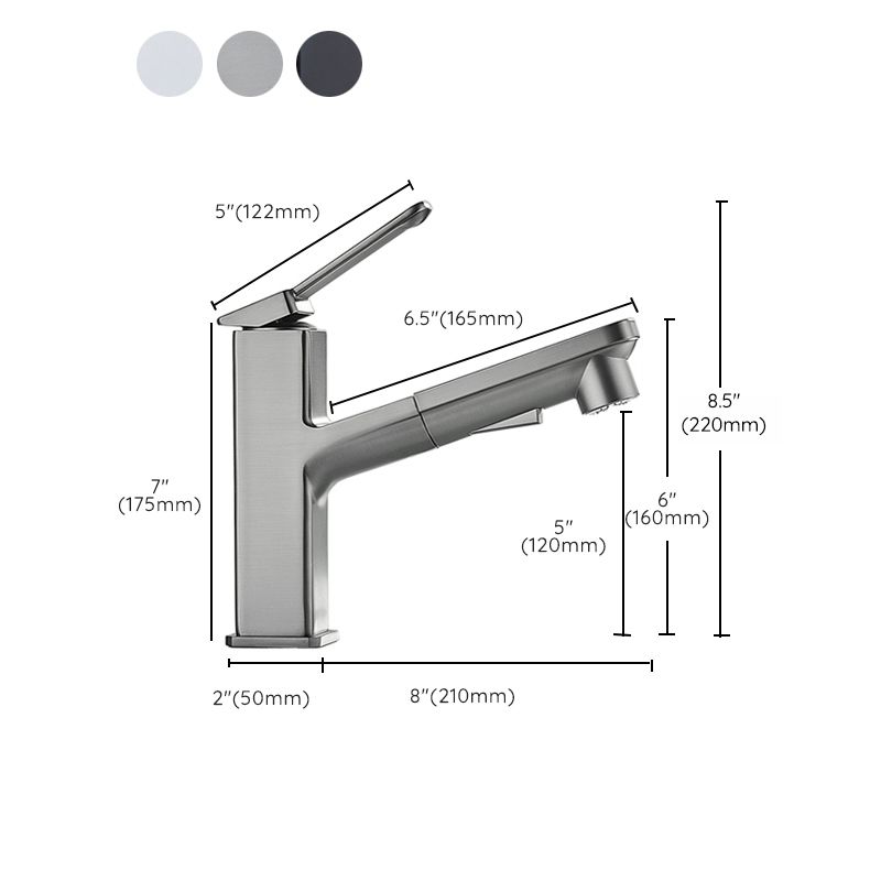 BowLift | Modern Brass Water Faucet Center Mount Bathroom Faucet with Water Hose