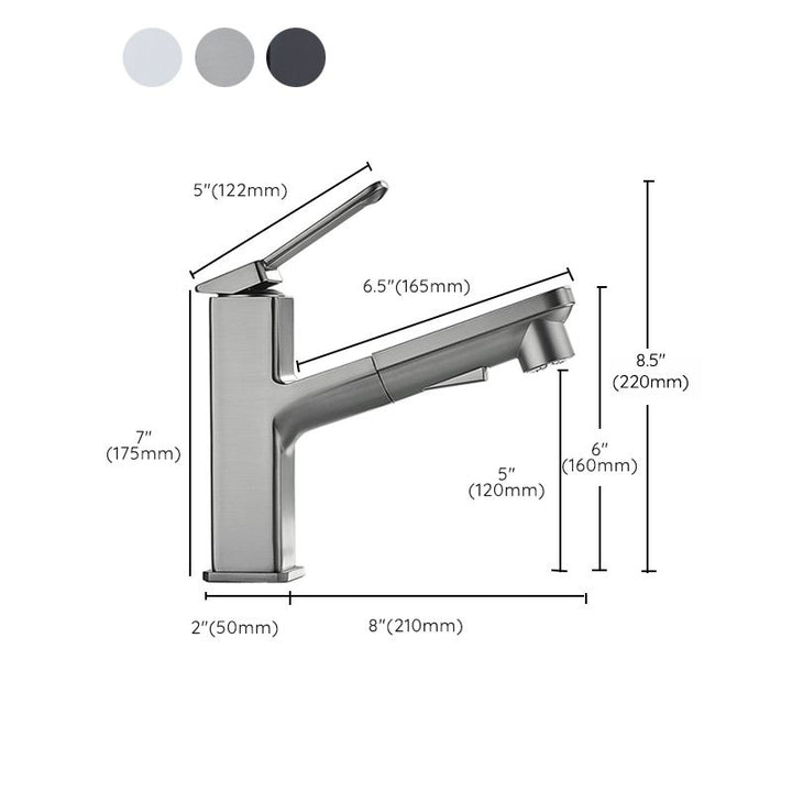 BowLift | Modern Brass Water Faucet Center Mount Bathroom Faucet with Water Hose