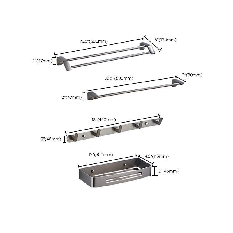 BowLift | Gray traditional bathroom hardware set stainless steel bathroom accessory set