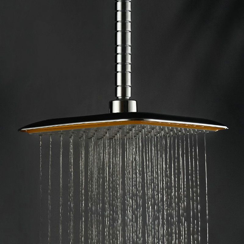 BowLift | Modern Square Showerhead Combo Chrome Rainfall Showerhead