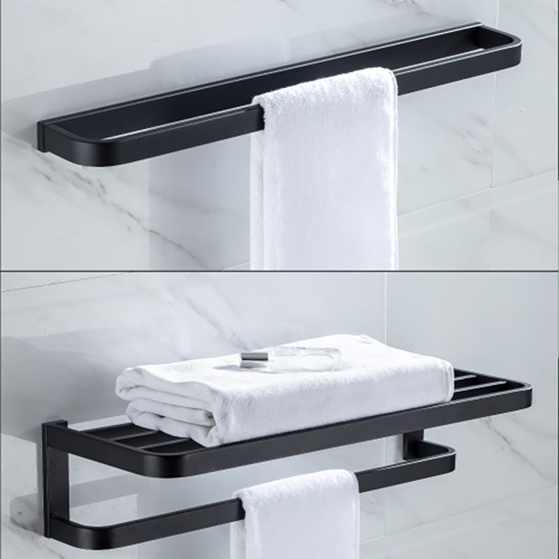 BowLift | Modern Classic Bathroom Accessories Set in Stainless Steel Matte Black Bathrobe Hook/Towel Ring Bar