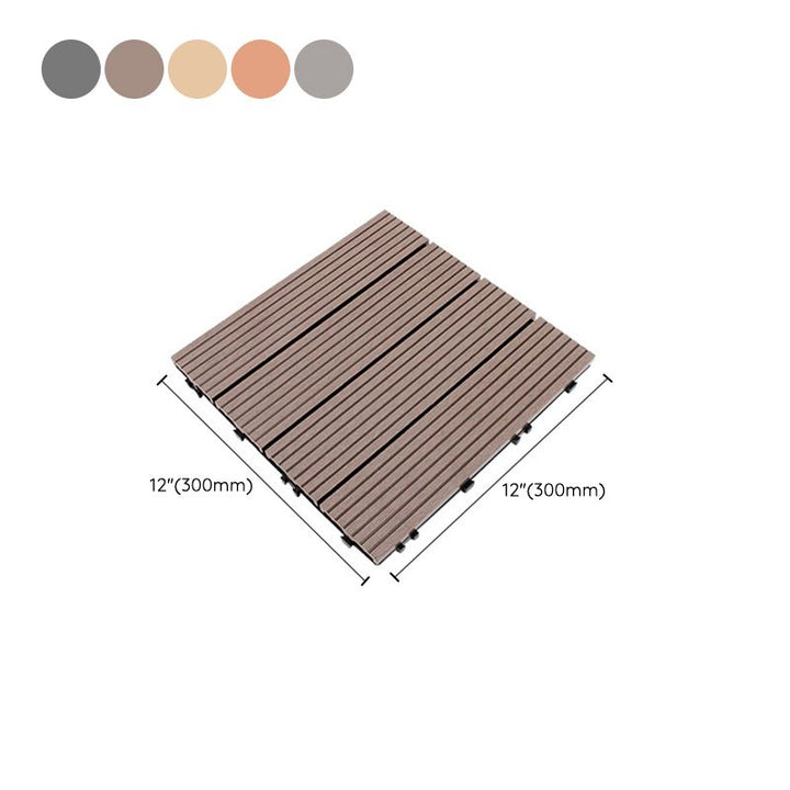 BowLift | 12" X 12" 4-Slat Square Deck/Patio Floor Tiles Snap Installation Floor Plank Tiles