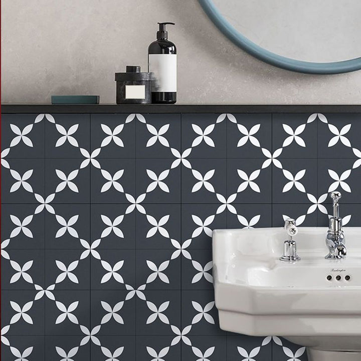 BowLift | Square Indoor Vinyl Flooring Peel and Stick Floral Print Waterproof Vinyl Flooring