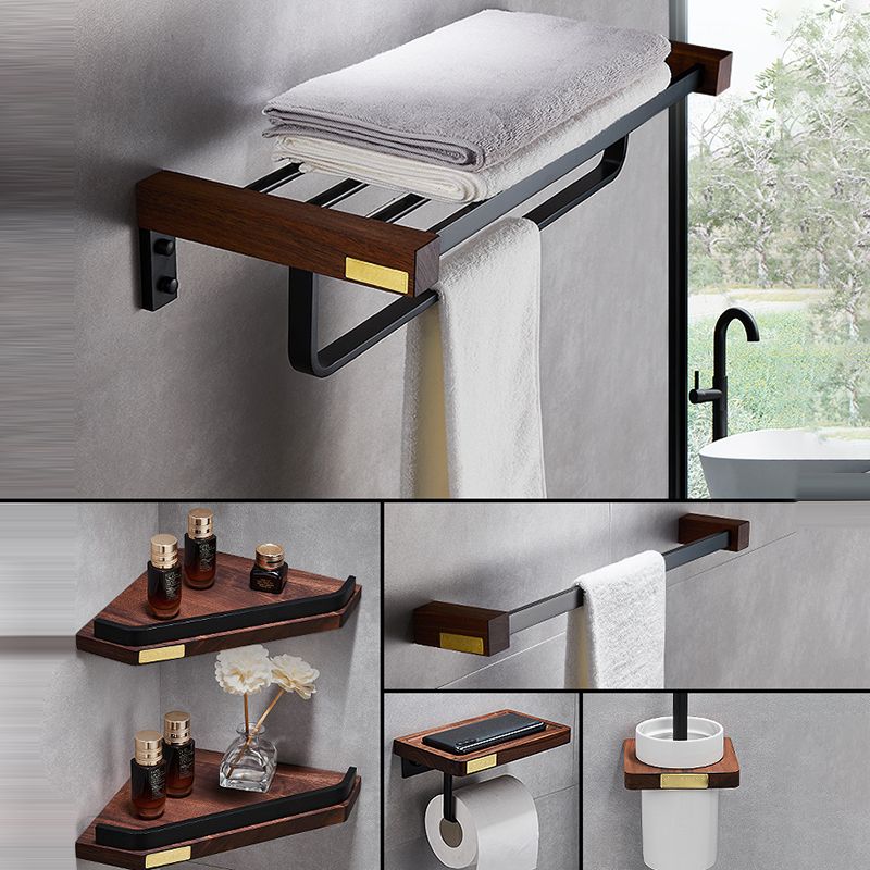 BowLift | Metal Bathroom Accessories Set Walnut Brown Bathroom Accessories Set