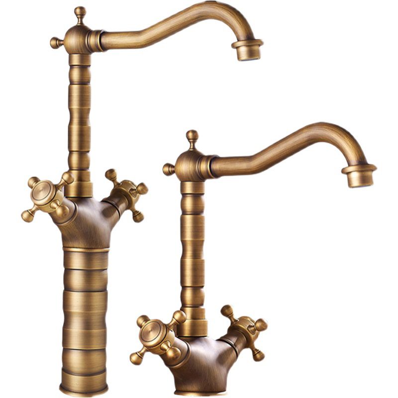 BowLift | Industrial Widespread Bathtub Faucet with Cross Handles Sink Faucet