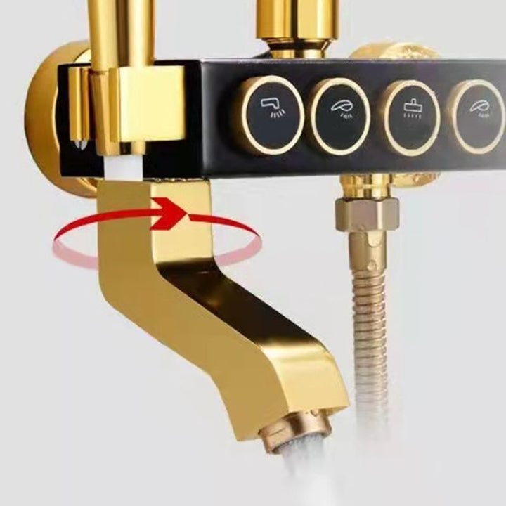 BowLift | Modern adjustable swivel shower head metal shower fixture on the wall