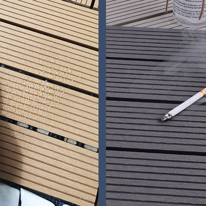 BowLift | 12" X 12" 4-Slat Square Deck/Patio Floor Tiles Snap Installation Floor Plank Tiles