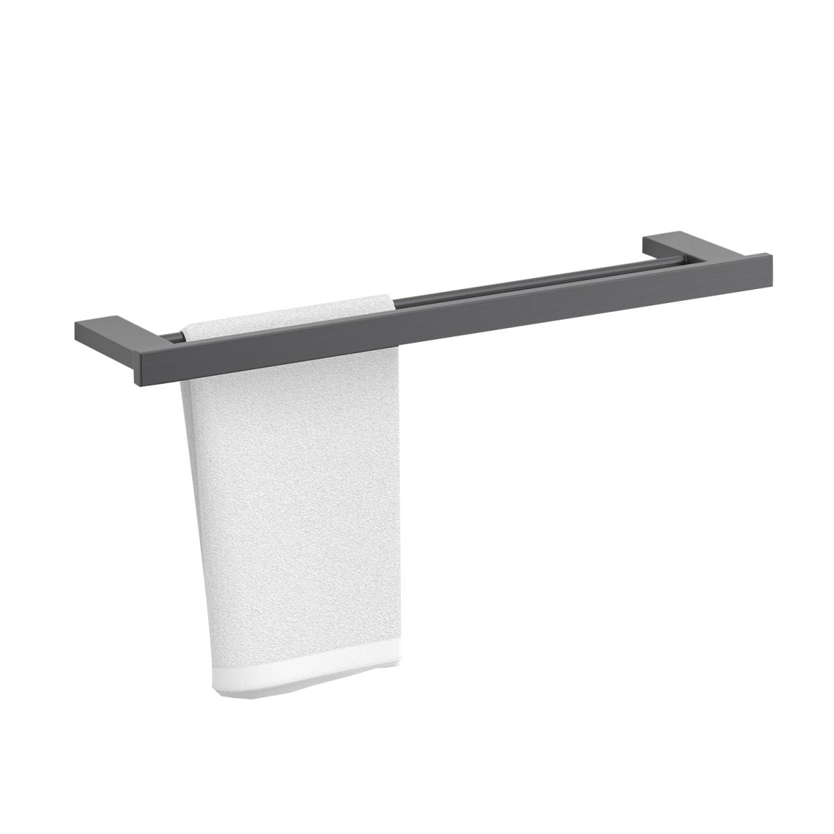 BowLift | Gray contemporary bathroom accessory set Brushed gray bath shelf/toilet paper holder/towel bar