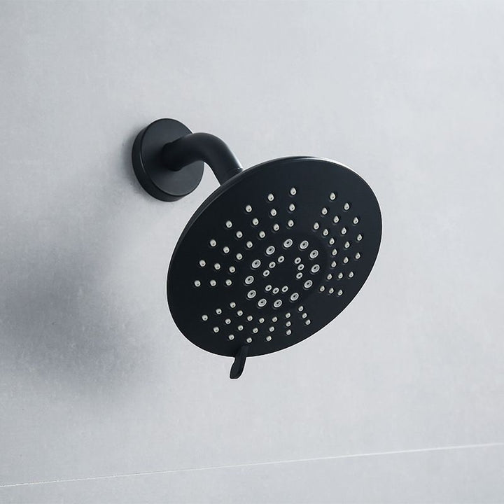 BowLift | Round Fest Shower Head Matte Black 5 Spray Patterns Wall Mounted Shower Head