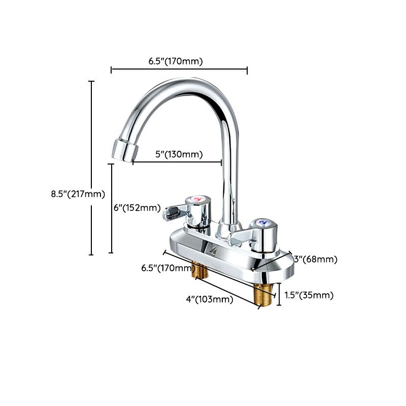 BowLift | High Arch Brass Bathroom Faucet Double Handle Basin Tap