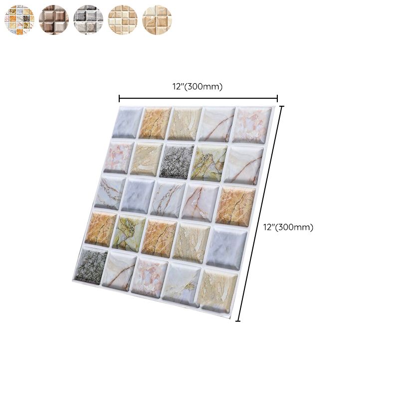 BowLift | Square Peel and Stick Tile Mosaic Waterproof PVC Peel & Stick Tile for Shower 5-Pack