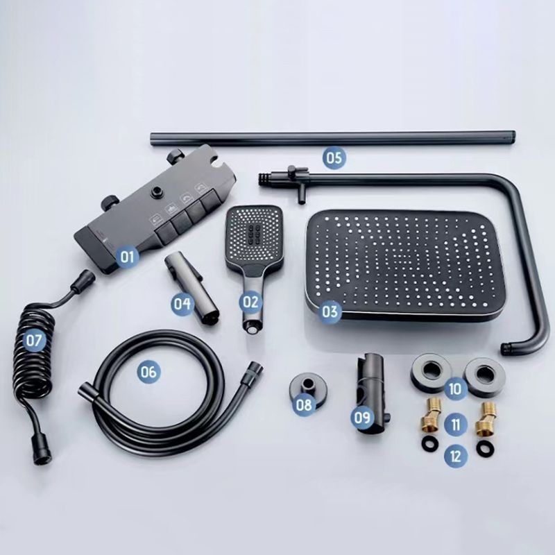 BowLift | Modern adjustable swivel shower head metal shower fixture on the wall