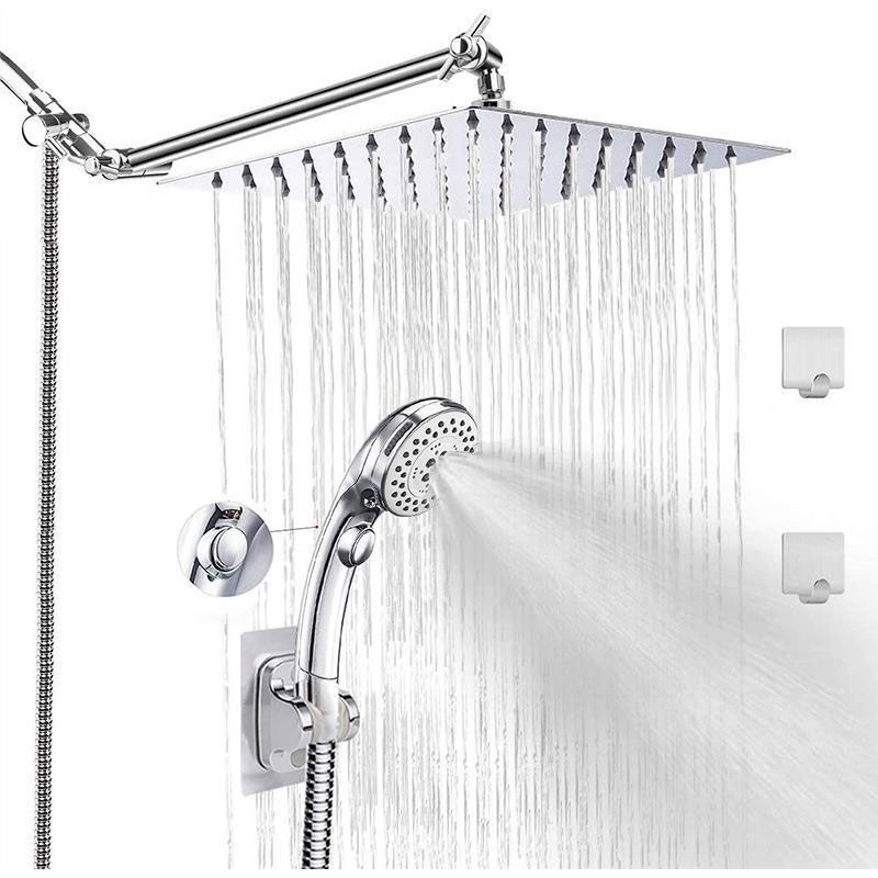 BowLift | Stainless Steel 8 Inch Shower Set 5 Sprays Handheld Shower Head Shower Arm