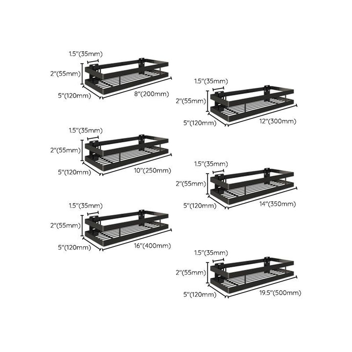 BowLift | 2-piece bathroom shelf made of matte black metal bathroom hardware set