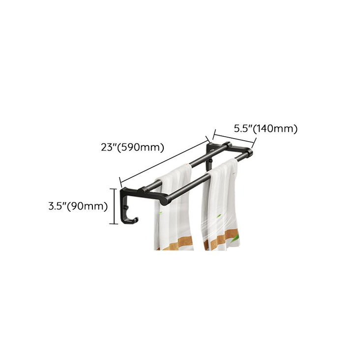 BowLift | Modern Bathroom Set Matte Black Bathroom Shelf Towel Rack Bathroom Accessories Set
