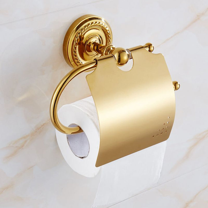 BowLift | Traditional Golden Bath Accessory Set Copper Bathroom Accessory Kit