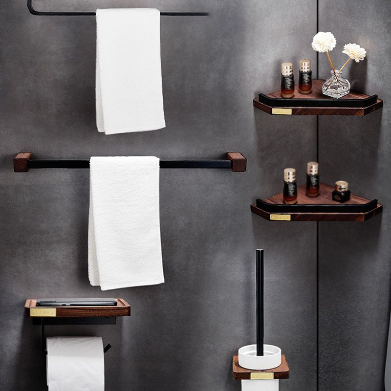 BowLift | Metal Bathroom Accessories Set Walnut Brown Bathroom Accessories Set
