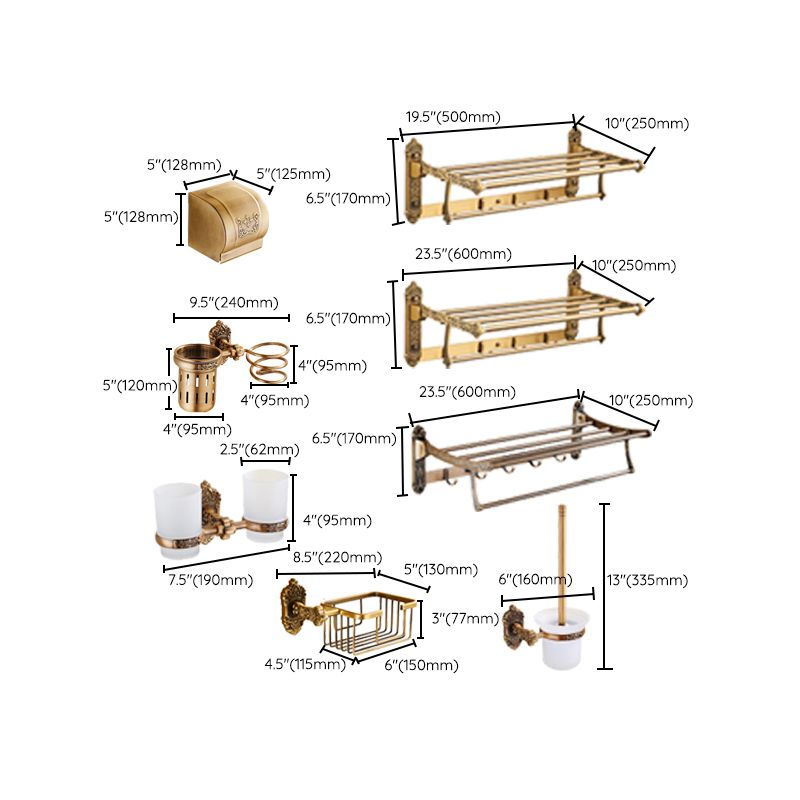 BowLift | Traditional Bathroom Accessories Set Gold Bathroom Accessories Kit