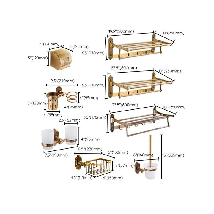 BowLift | Traditional Bathroom Accessories Set Gold Bathroom Accessories Kit