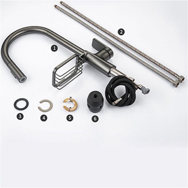 BowLift | Goose Neck Kitchen Sink Faucet Three-Way Flow with Pull-Down Spray Head