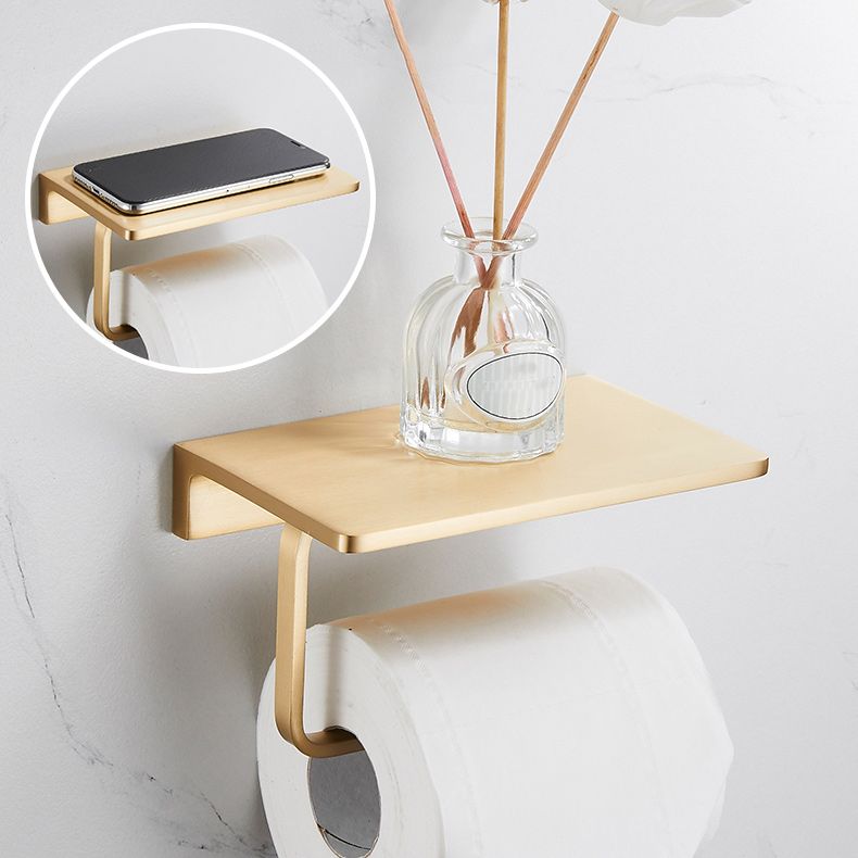 BowLift | Golden Modern 5-piece Bathroom Accessories Set Brushed Brass Towel Holder/Paper Holder