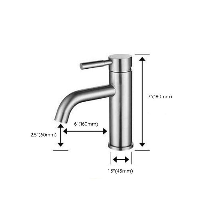 BowLift | Modern Silver Washbasin Mixer Single Lever Bathroom Faucet with Lever Handle