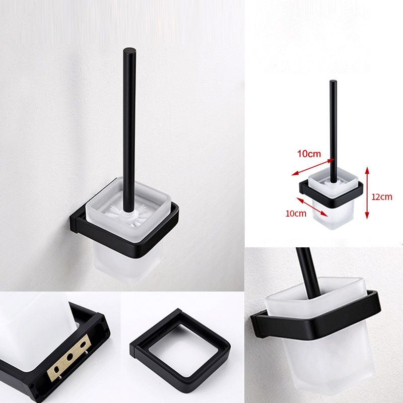 BowLift | Black Bathroom Accessories Hardware Set with Towel Bar and Bathroom Shelf