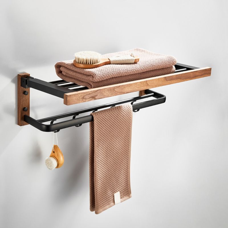 BowLift | Walnut Bathroom Set Black Metal Bathroom Accessories Hardware Set
