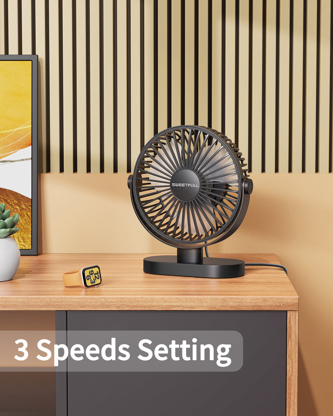 6.5 Inch USB Small Desk Fan for Home Office Car Outdoor Travel | Bowlift