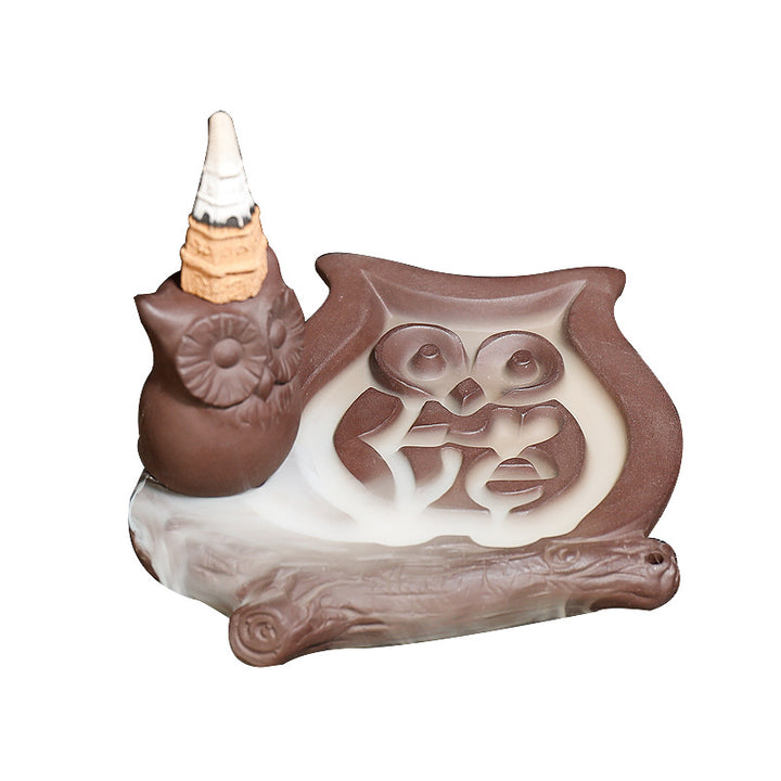 Owl-shaped Ceramic Incense Holder