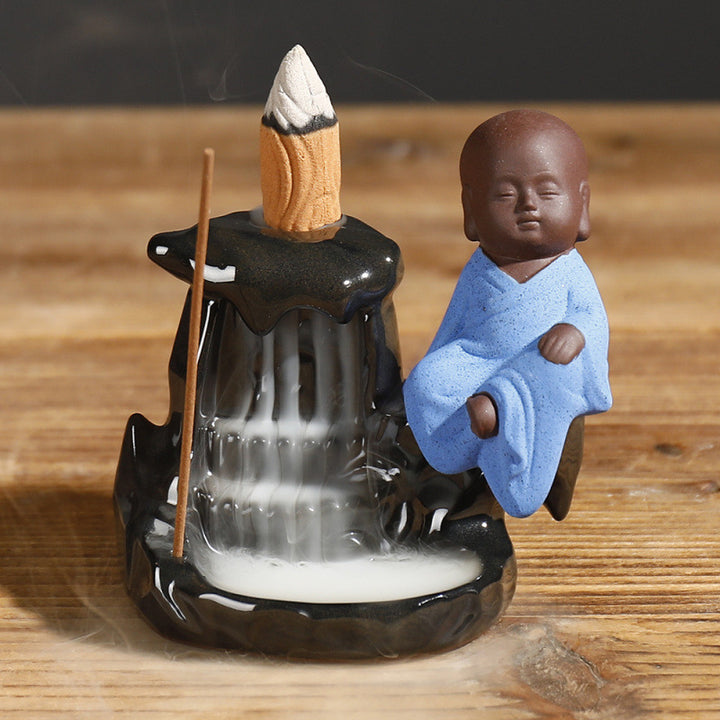 Serene Monastic Waterfall Incense Holder