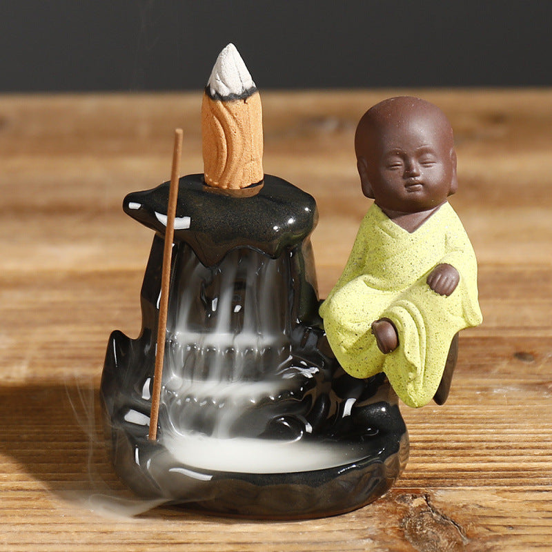 Serene Monastic Waterfall Incense Holder