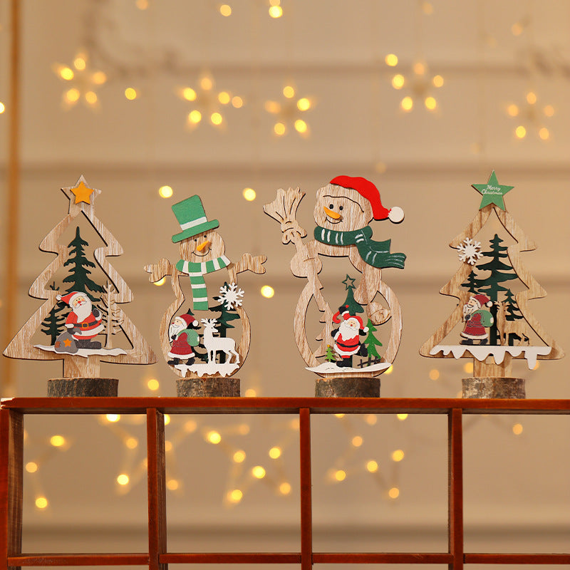 Decorative Wooden Christmas Tree Ornament Bowlift