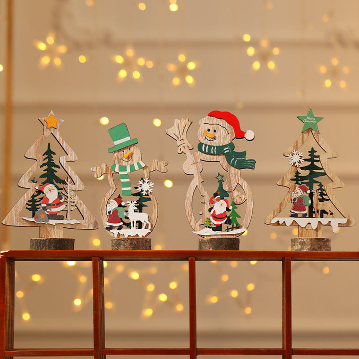 Decorative Wooden Christmas Tree Ornament Bowlift