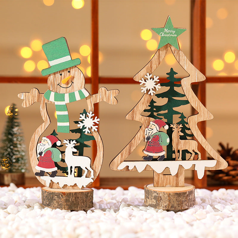 Decorative Wooden Christmas Tree Ornament Bowlift