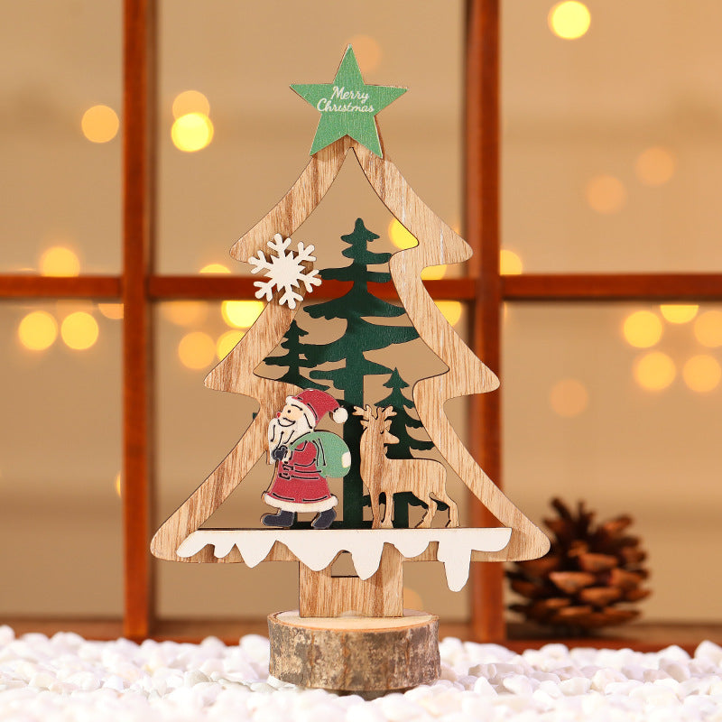 Decorative Wooden Christmas Tree Ornament Bowlift