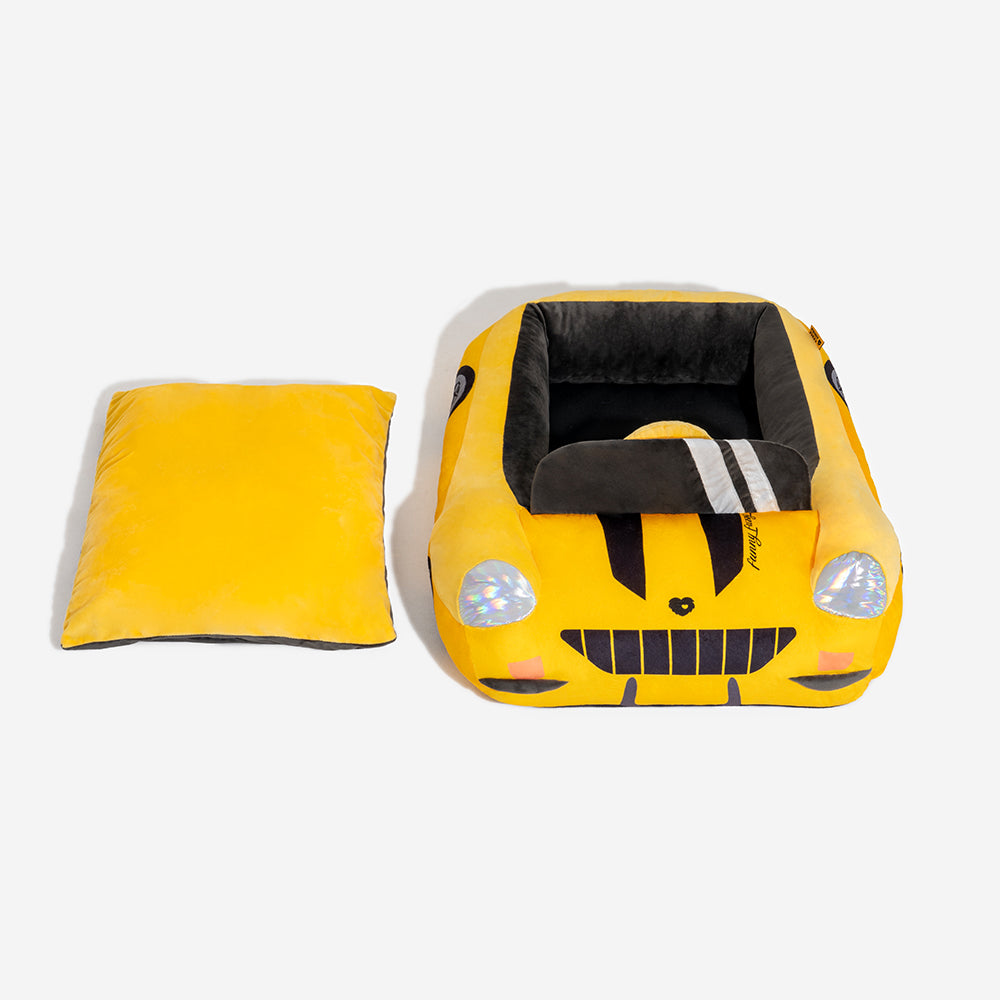 BowLift | FurElegance Classic Convertible Race Car Bed | Luxury bolster dog bed for stylish comfort and support