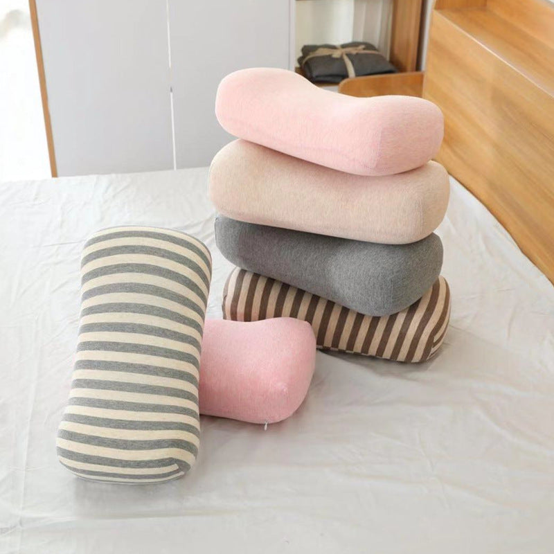 Ergonomic Contoured Memory Foam Travel Neck Pillow with Removable Striped Cover Bowlift