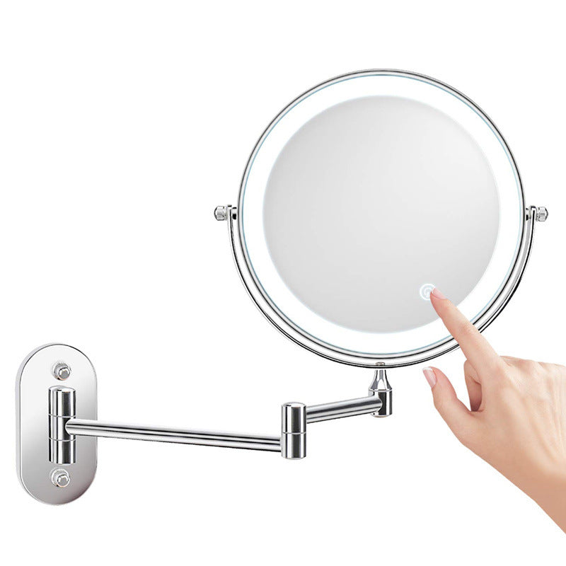 BowLift | Rechargeable wall-mounted shaving mirror | 360° rotation. 1X/10X magnification and adjustable LED lighting for use in the bathroom