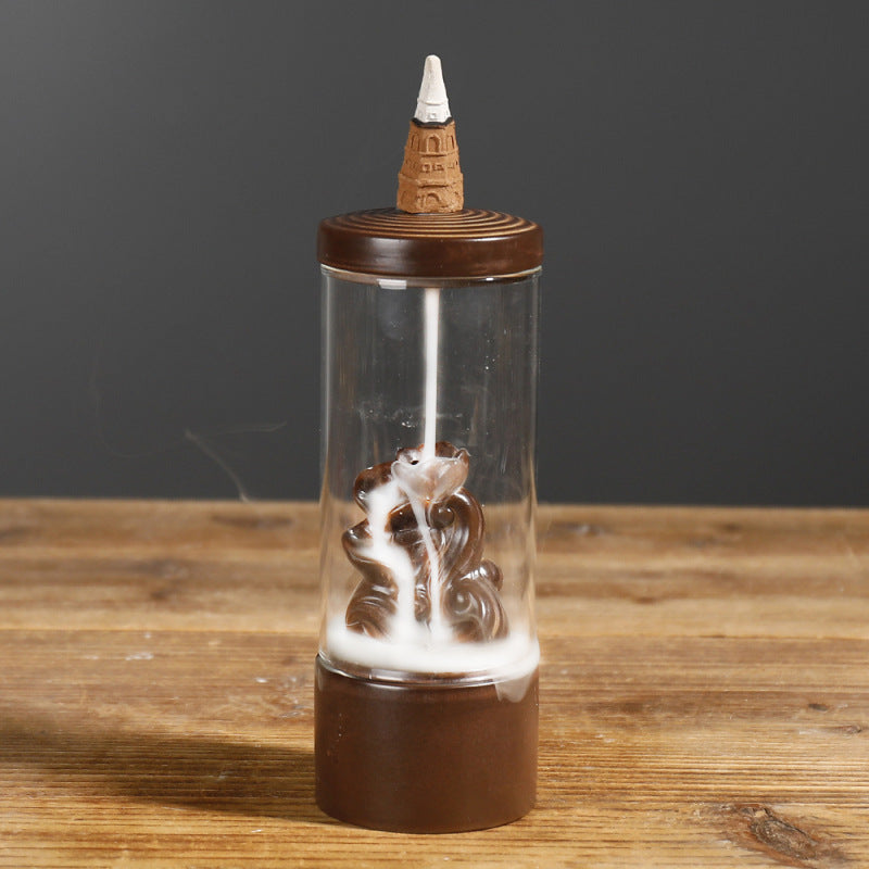Elegant Glass Incense Waterfall