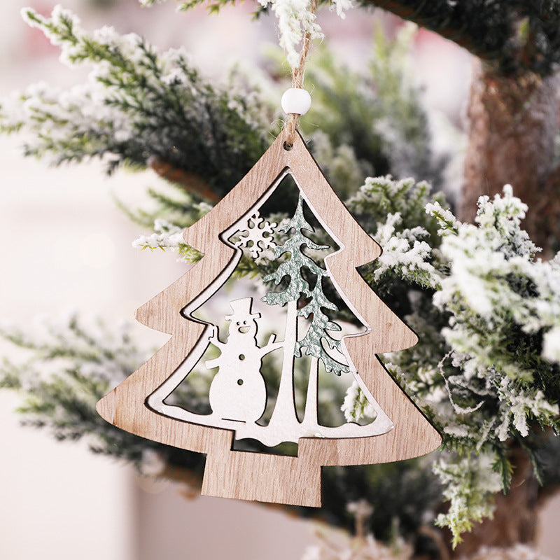Festive Star-shaped Wooden Ornament