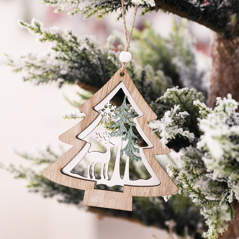 Festive Star-shaped Wooden Ornament