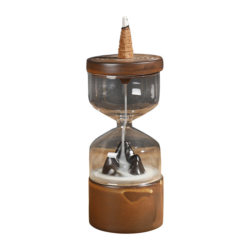 Decorative hourglass incense holder