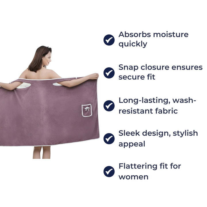 Highly Absorbent Fleece – Snap Button Fit – Soft Lightweight Comfort for Shower Gym & Travel Bowlift