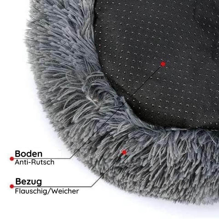 BowLift | Long Plush Donut Pet Bed with Washable Cover and Non-Slip Base
