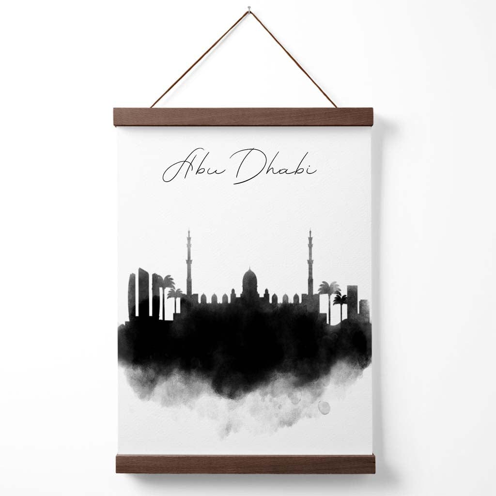 Abu Dhabi Watercolor Skyline City Poster with Hanger | Bowlift