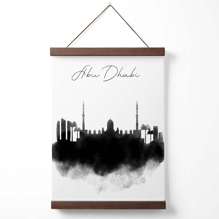 Abu Dhabi Watercolor Skyline City Poster with Hanger | Bowlift